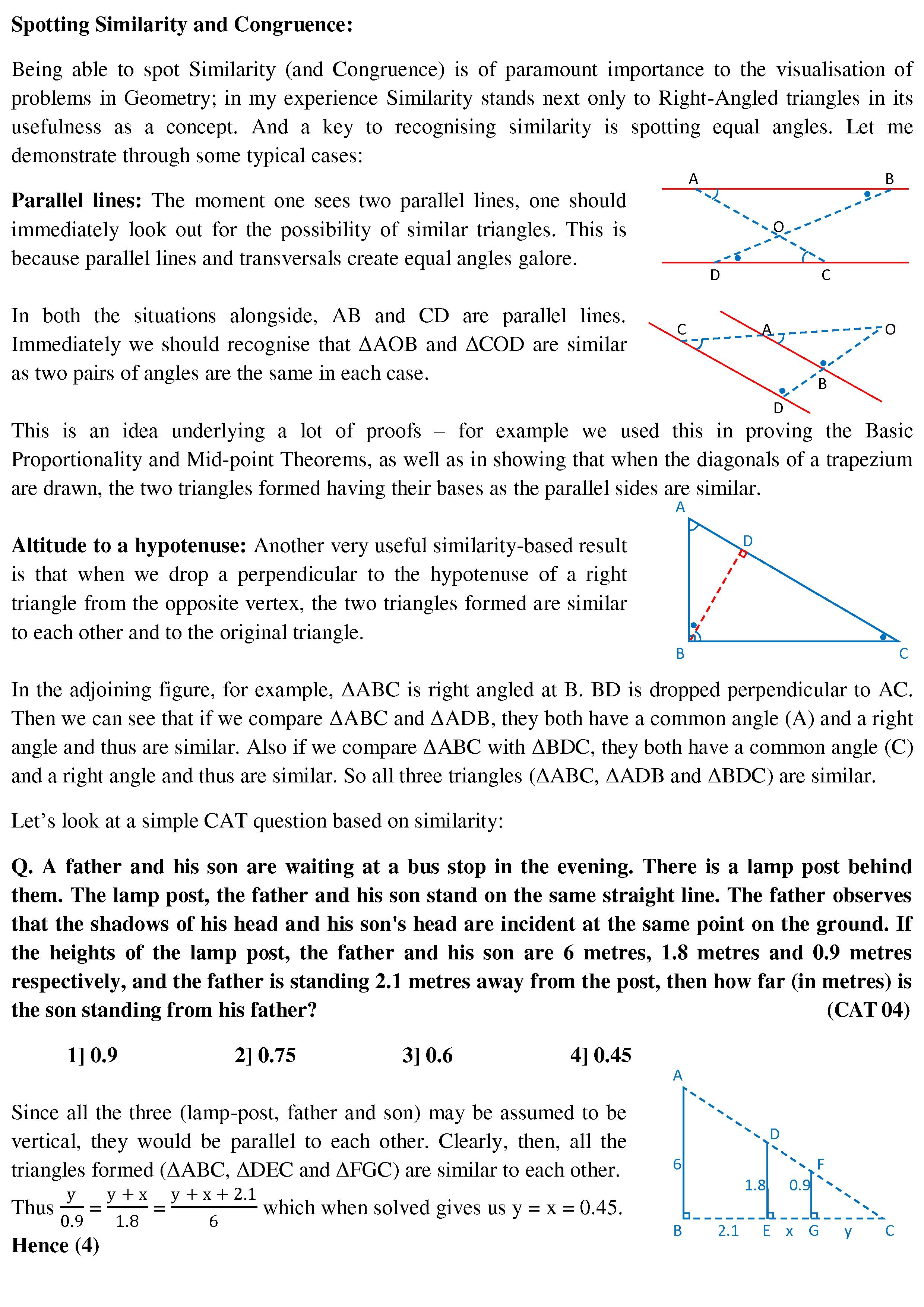 Spoting Math Sheet Spotting Similarity and Congruence – CAT-holics