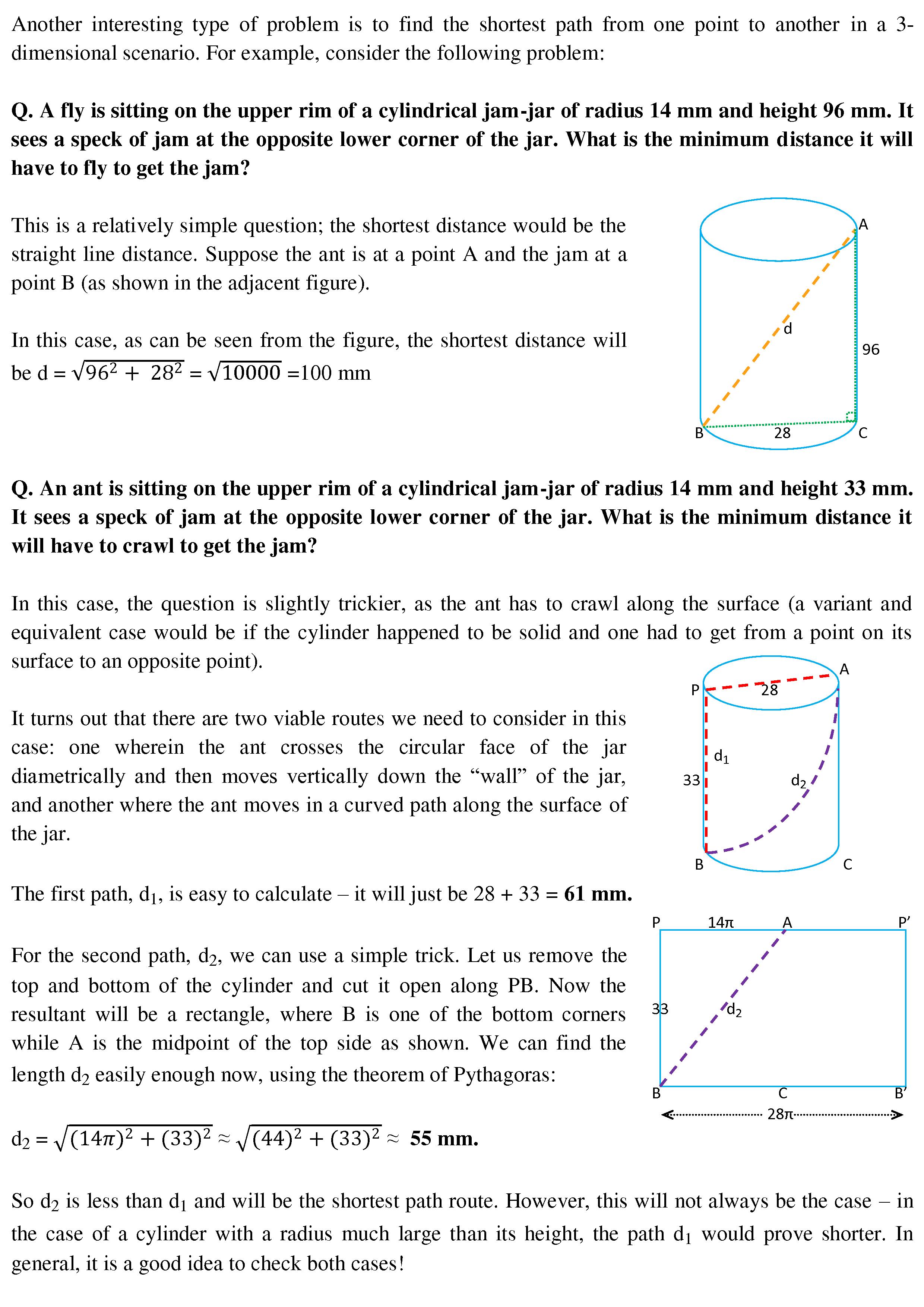 Shortest Path – Cylinder – CAT-holics