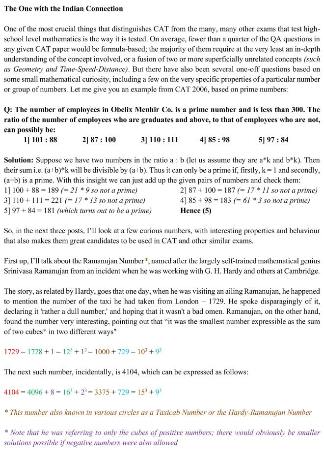 CAT-holics – mathematics and vocabulary for the CAT