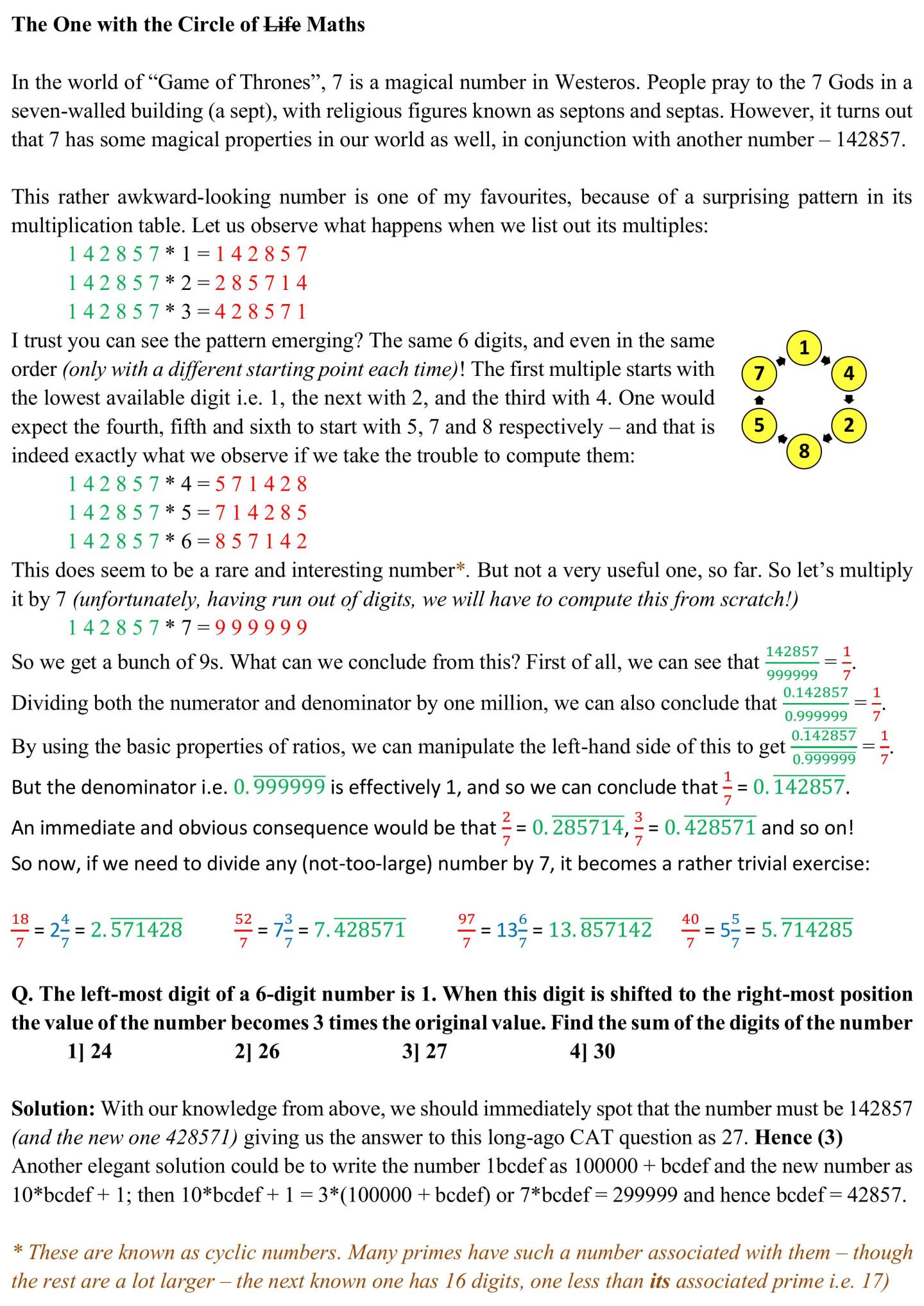CAT-holics – mathematics and vocabulary for the CAT